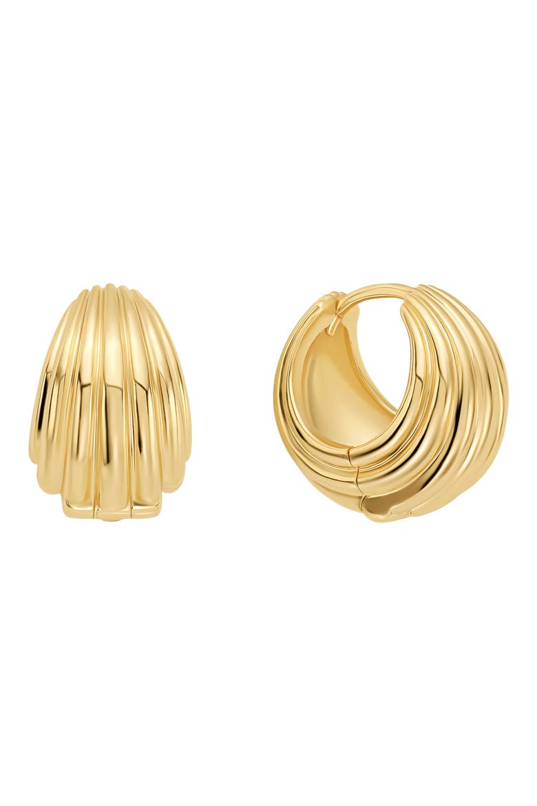 Dolce Sole Ribbed Dome Huggie Hoop Earrings video