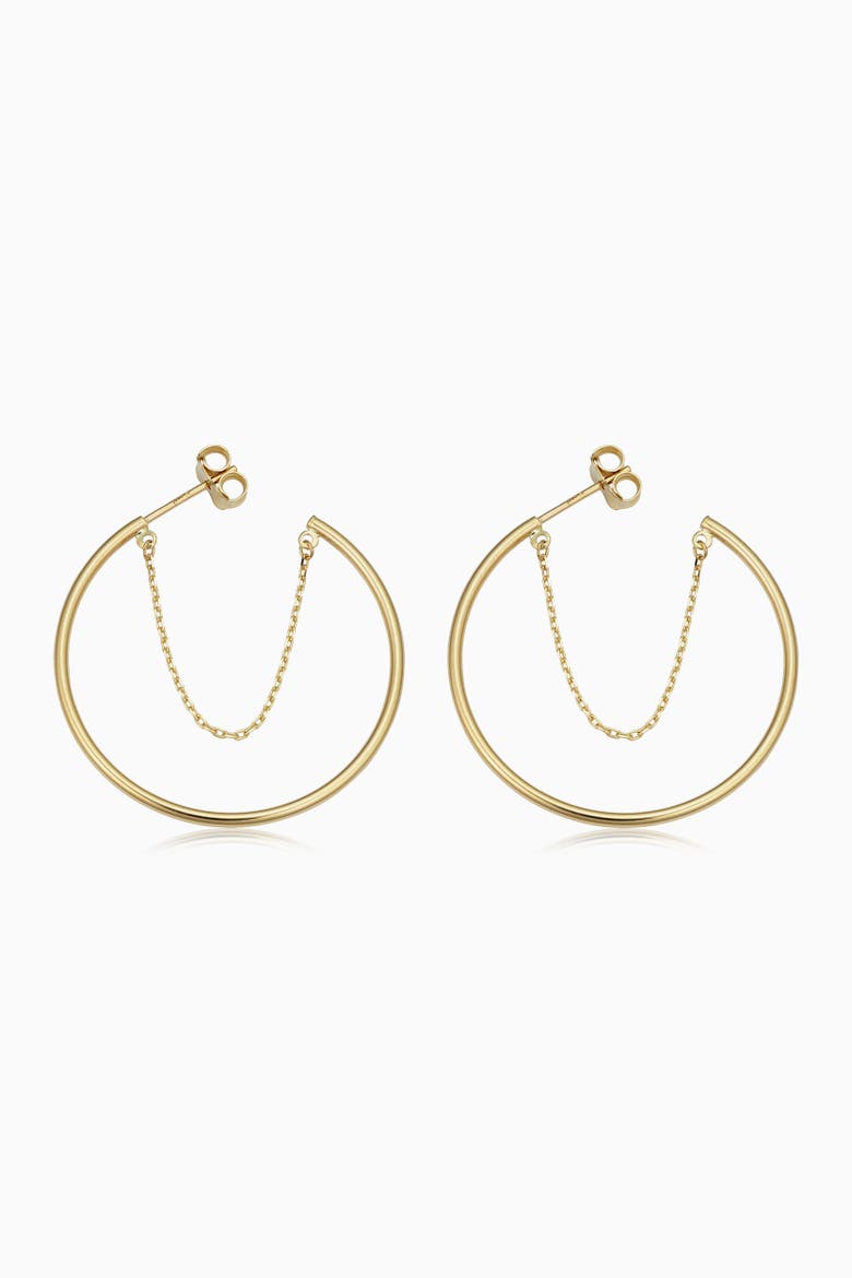 14K Yellow Gold Palermo Hoops, Main, color, Yellow Gold