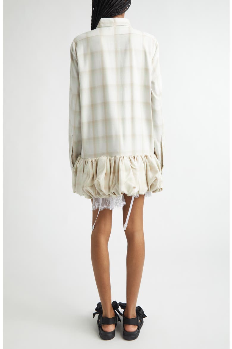 Valerian Plaid Long Sleeve Bubble Hem Mini Shirtdress, Alternate, color, HAZE PLAID