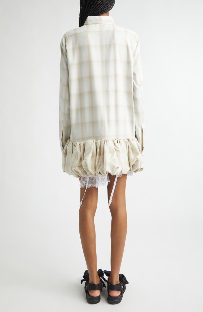 Collina Strada Valerian Plaid Long Sleeve Bubble Hem Mini Shirtdress, Alternate, color, Haze Plaid