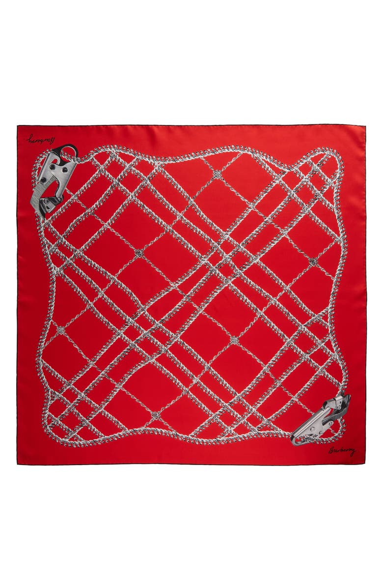 Burberry Spear Chain Print Square Silk Scarf, Main, color,