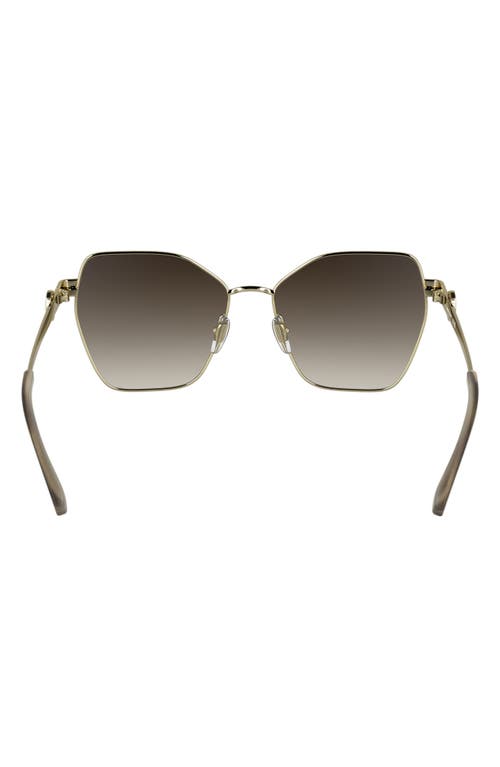 Longchamp 58mm Gradient Square Sunglasses In Gold/gradient Brown