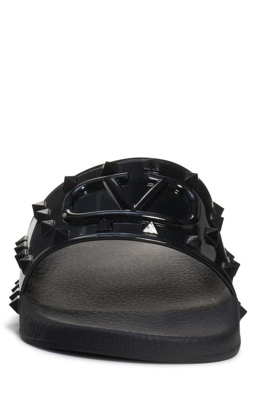 Valentino Vlogo Rubber Slide In Nero