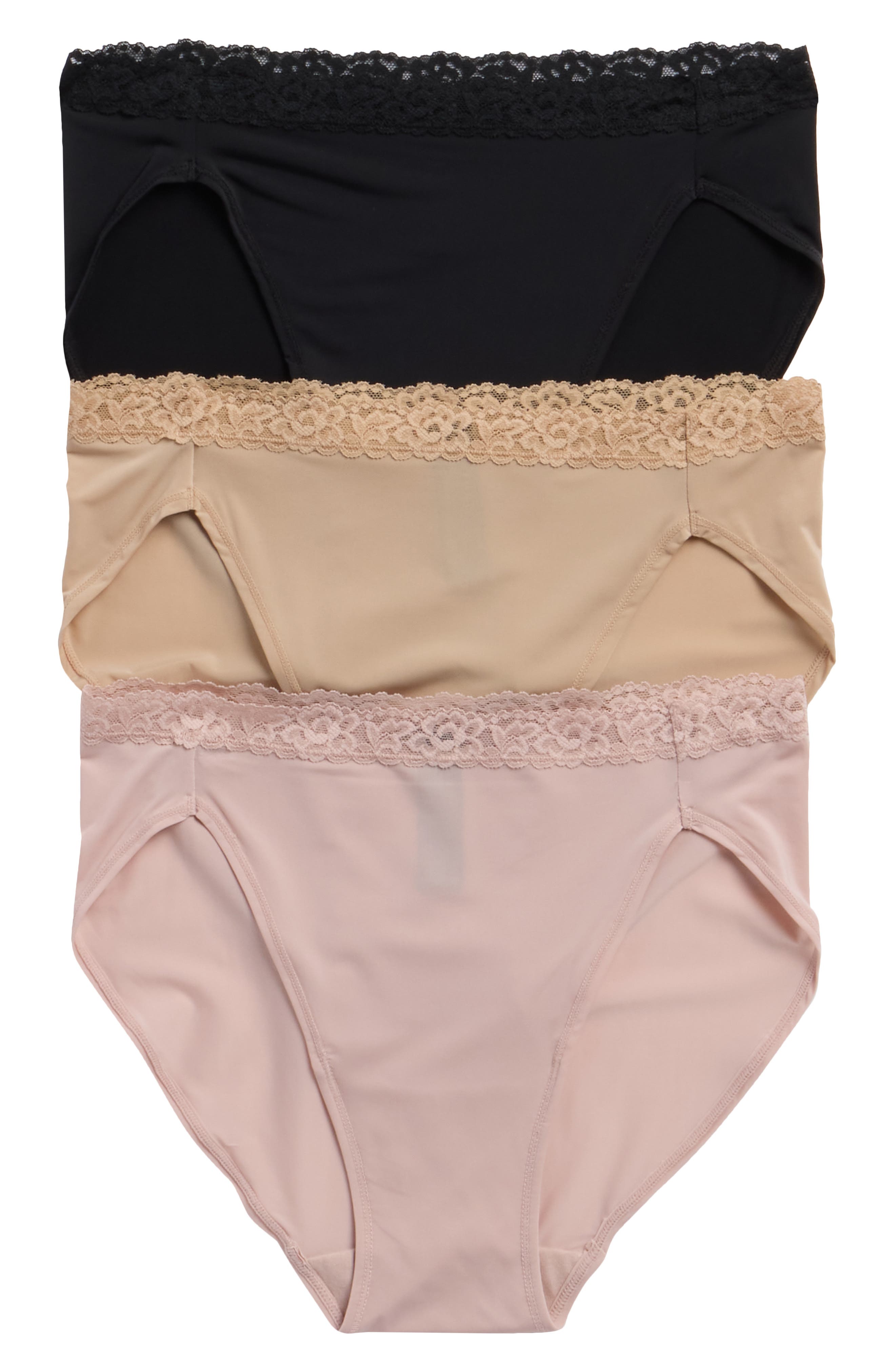 Natori Finishing Touch Set of 3 Lace Briefs