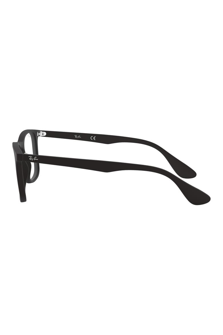 Unisex 52mm Square Optical Glasses, Alternate, color, RUBBER BLACK