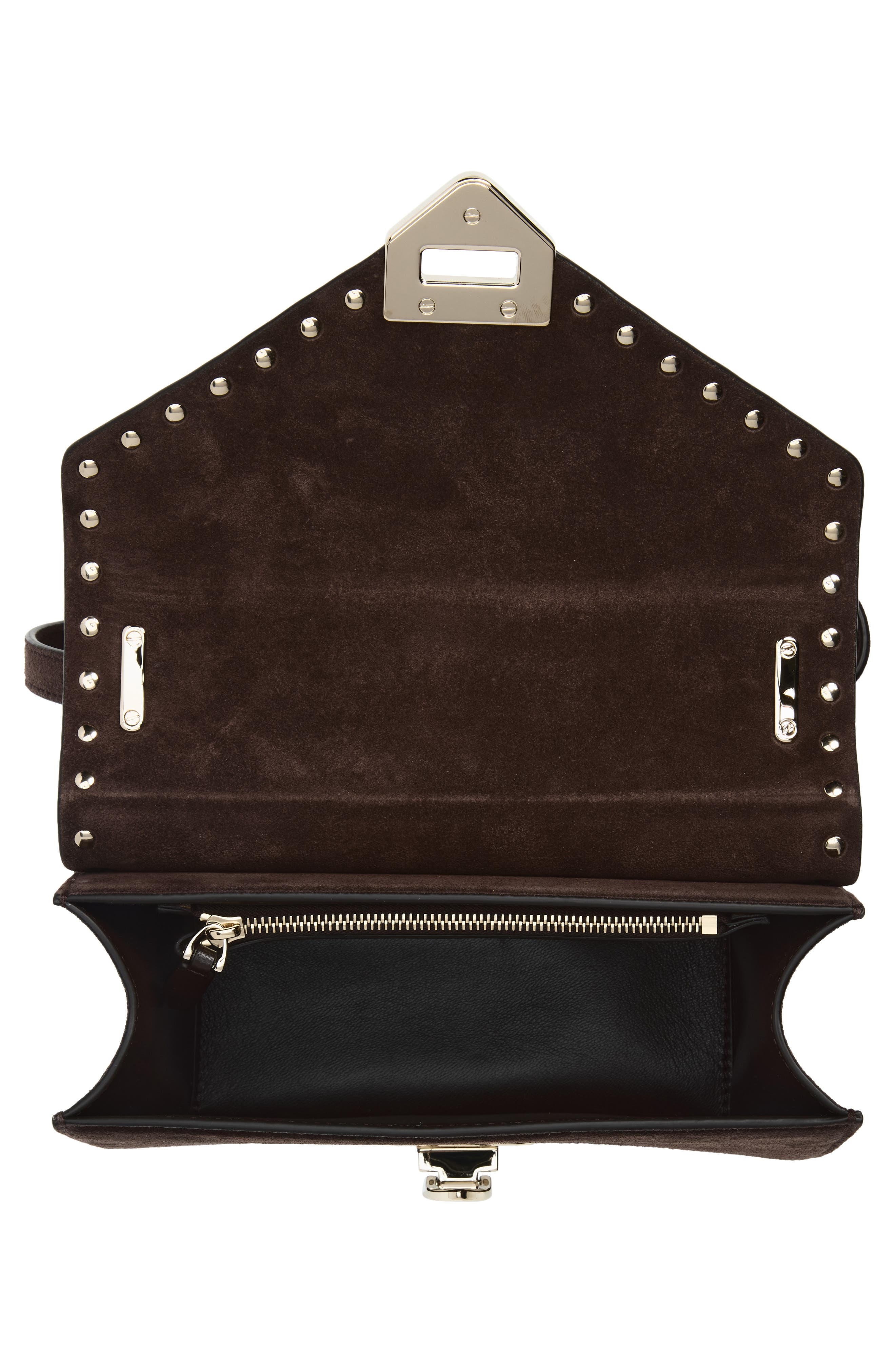 Small Rockstud Shoulder Bag, Alternate, color, BROWN