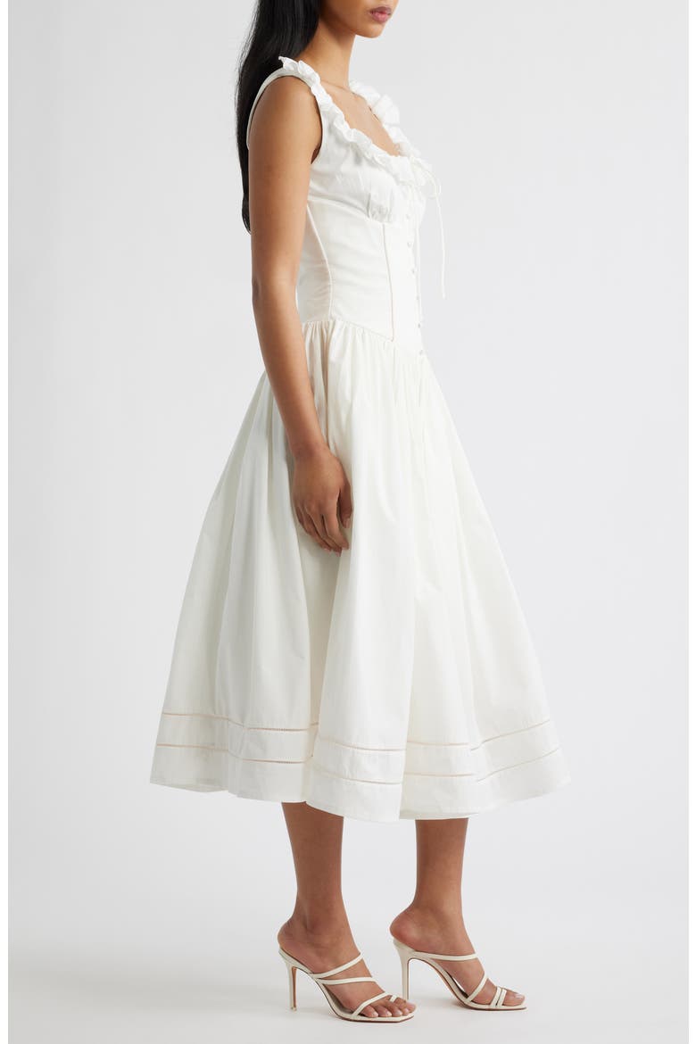 Phoebe Stretch Cotton Broderie Dress, Alternate, color, WHITE
