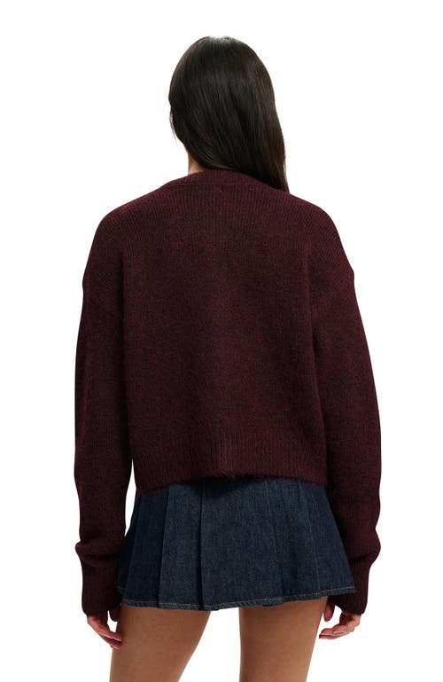 Cotton On Lofty Luxe Crew Cardigan In Burgundy