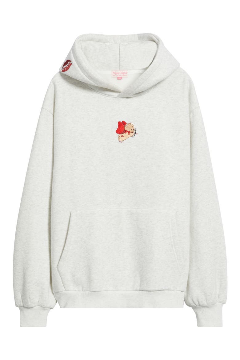 Sweet Like Cherry Embroidered Hoodie, Alternate, color, HEATHER GRAY