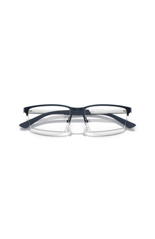 Emporio Armani 56mm Rectangle Optical Glasses In Blue