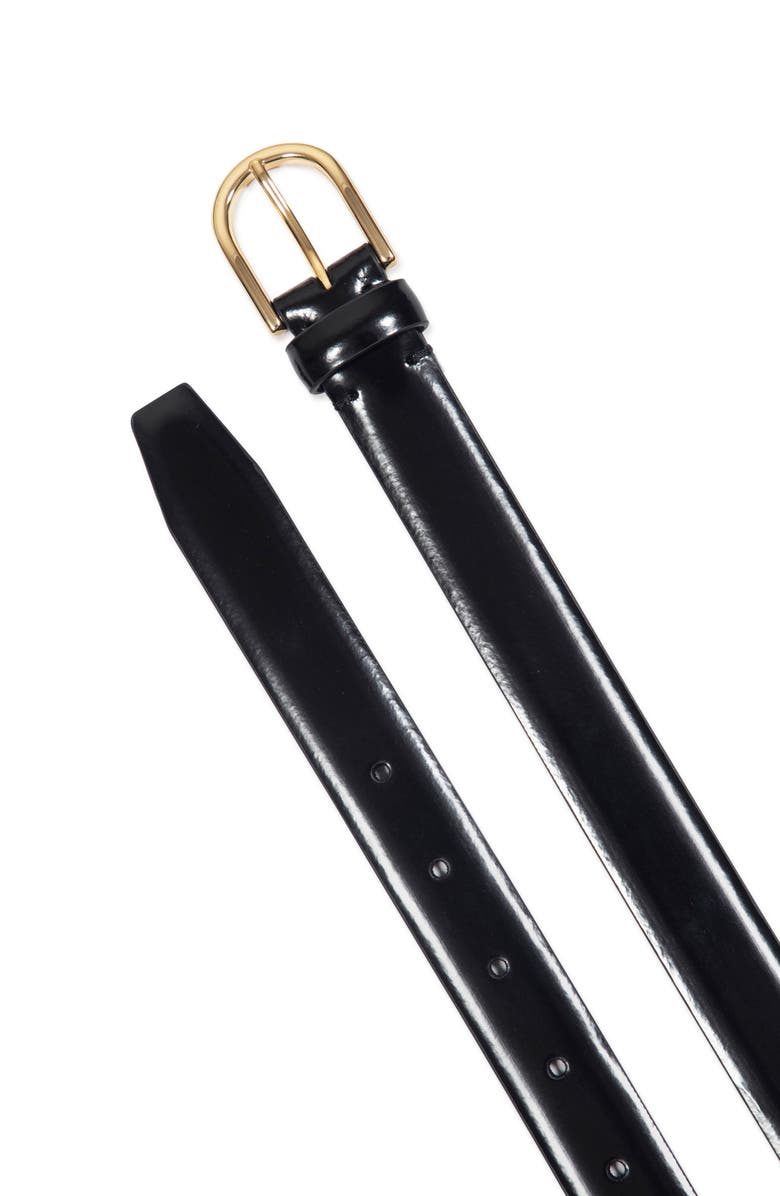 Vince Leather Belt, Alternate, color, Black / Gold