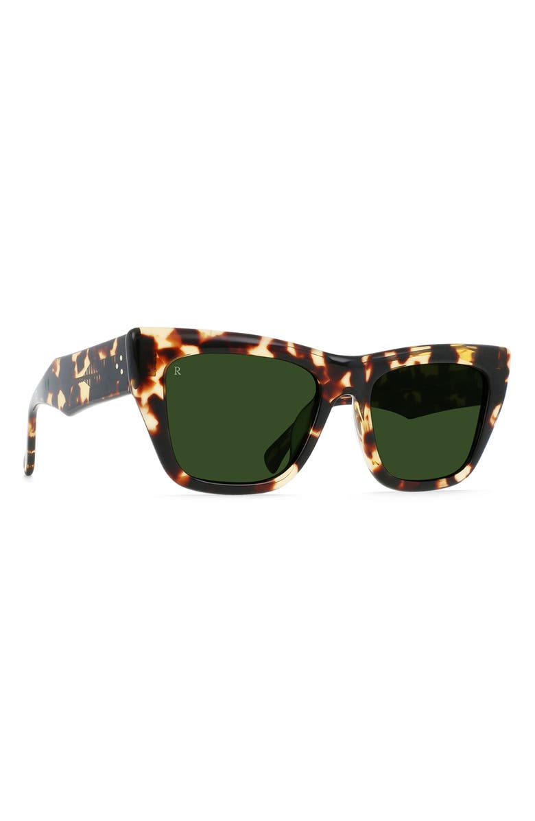 RAEN Marza 53mm Square Sunglasses, Alternate, color, Toyko Champagne / Green