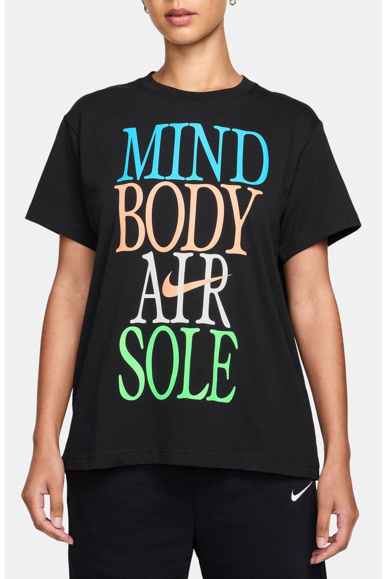 Classsic Boyfriend Graphic Tee, Main, color, BLACK
