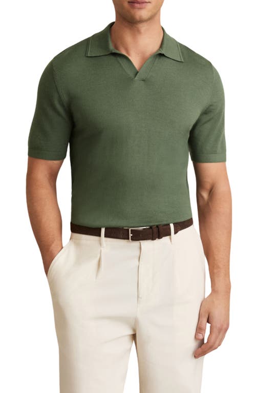 Reiss Duchie Short Sleeve Merino Wool Polo Sweater In Multi