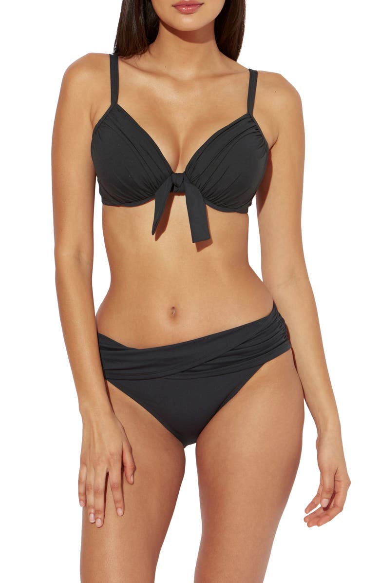 BLEU by Rod Beattie Goddess Tie Front Underwire Bikini Top, Alternate, color,