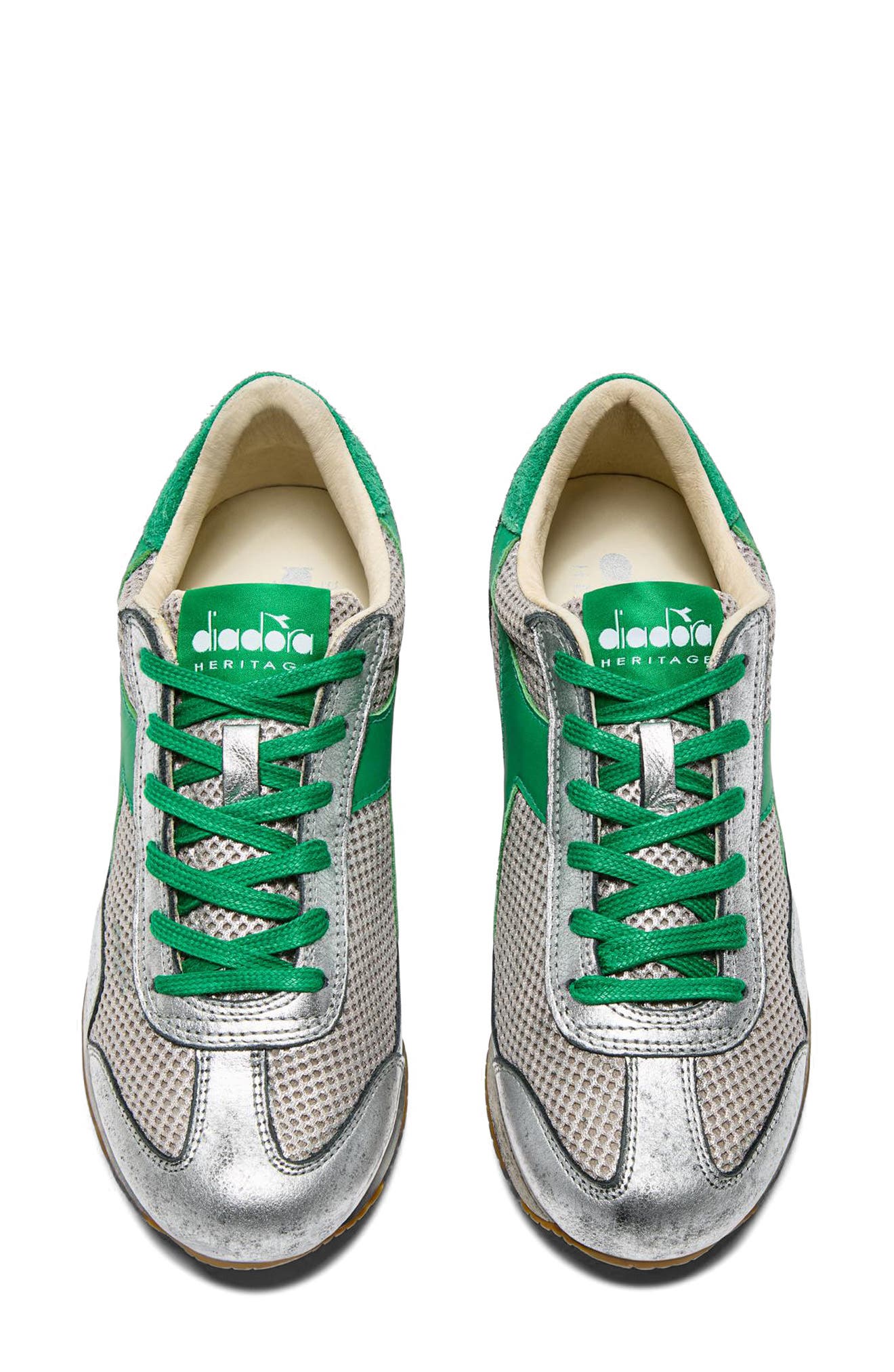 Diadora Equipe Stellar Sneaker, Alternate, color, Silver Metal/Green Peas Cream