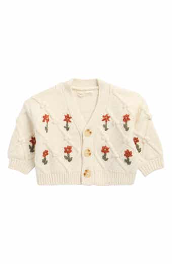 Embroidered Boxy Crop Cardigan