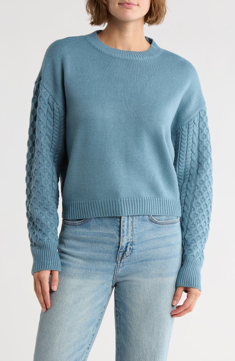 RD Style Arm Stitched Sweater, Main, color, Blue Dawn