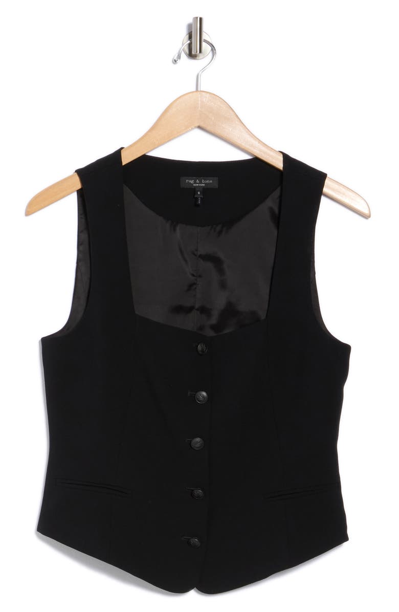 rag & bone Marian Crepe Vest, Alternate, color, Black