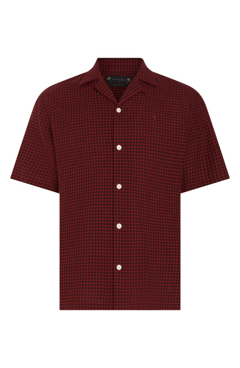 AllSaints Glendale Check Camp Shirt, Alternate, color, Sangria Red