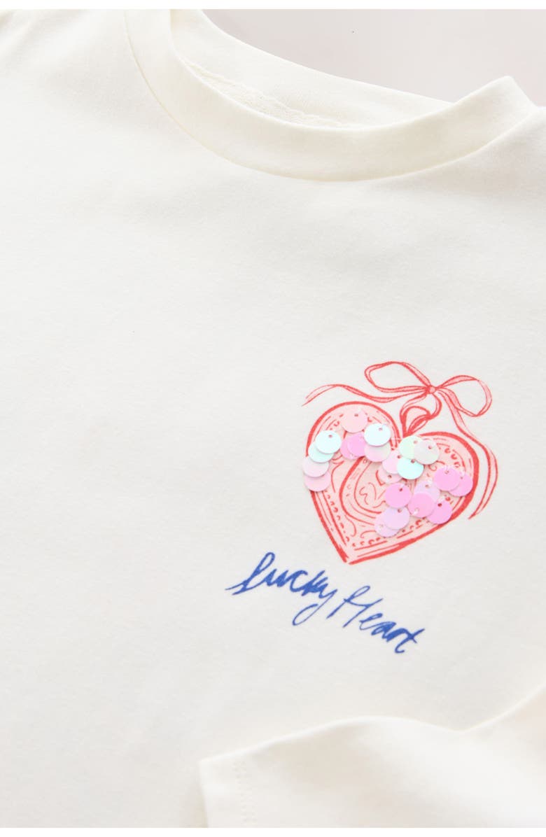 NEXT Kids' Floral Sequin Long Sleeve T-Shirt, Alternate, color, White