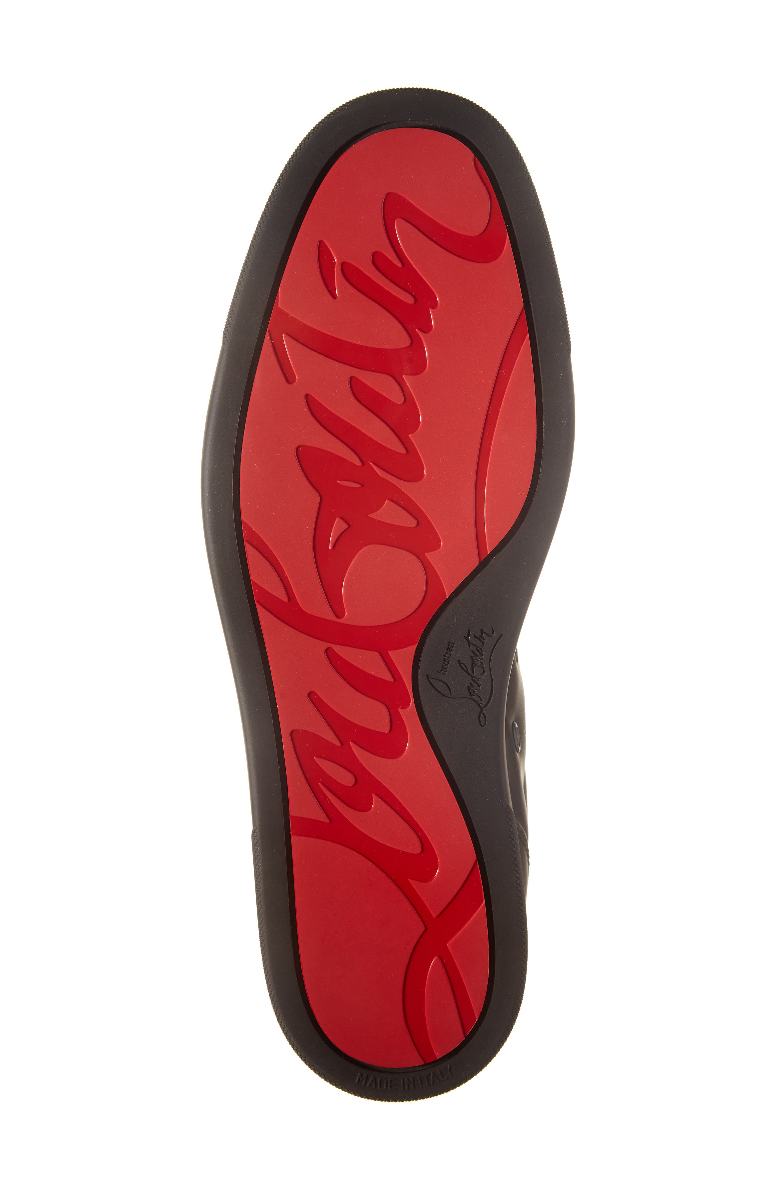 Christian Louboutin Louis Junior Spikes Sneaker, Alternate, color, Cm53 Black/Black