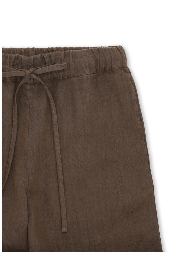Jaleh Drawstring Linen Trousers, Alternate, color, BROWN