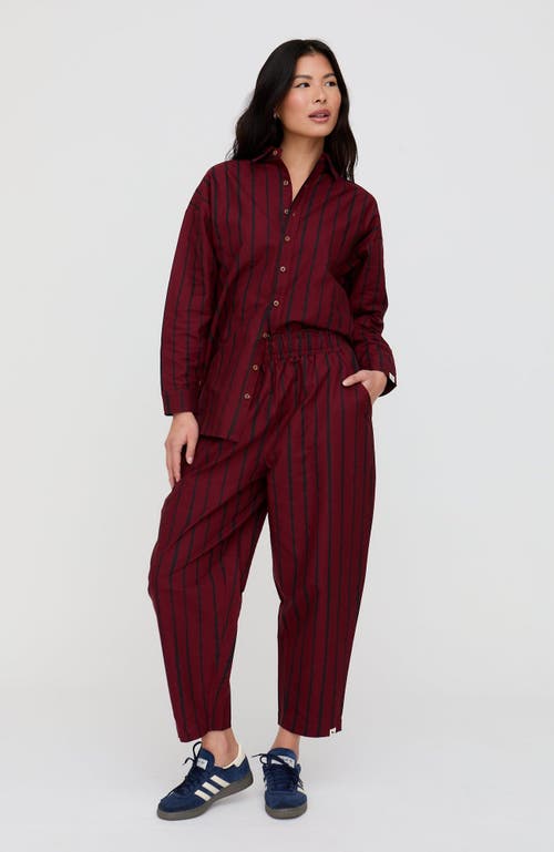 Turtledove London Organic Cotton Kate Barrel Leg Trousers In Red