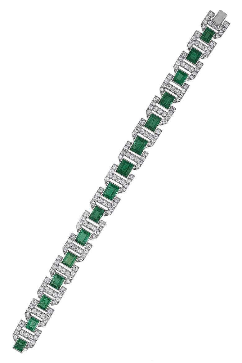 Reconceived Emerald & Diamond Bracelet, Main, color, 40