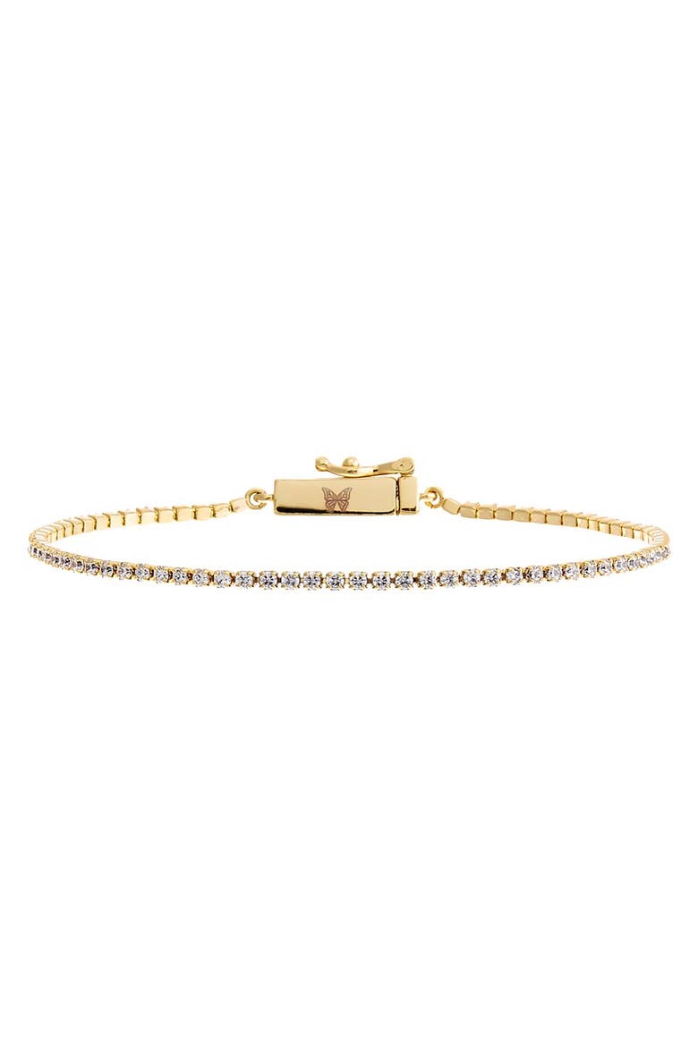 Thin Tennis Bracelet, Main, color, Gold