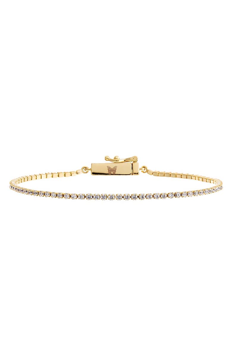 BY ADINA EDEN Thin Tennis Bracelet, Main, color, Gold
