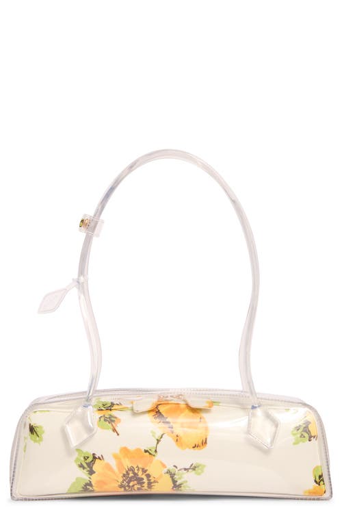 Alaïa Medium Le Teckel Floral Print East/West Shoulder Bag in Blanc/jaune 022 at Nordstrom