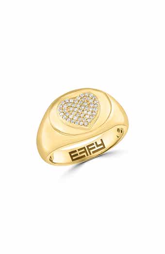 EFFY Diamond Heart Signet Ring