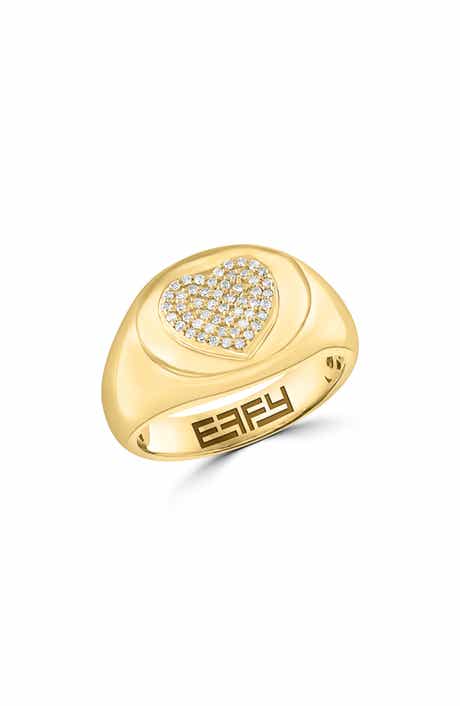 EFFY Diamond Heart Signet Ring