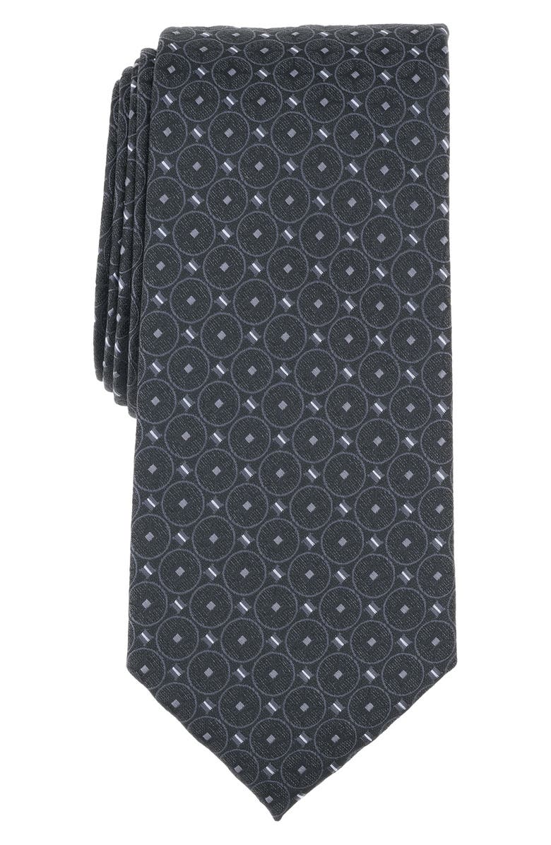 SAVILE ROW CO Caperock Medallion Tie, Main, color, Black