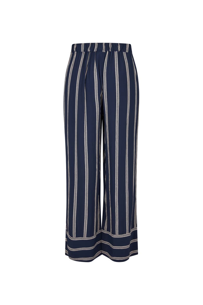 MaPattys Striped Wide Leg Trousers, Alternate, color, Navy Blazer