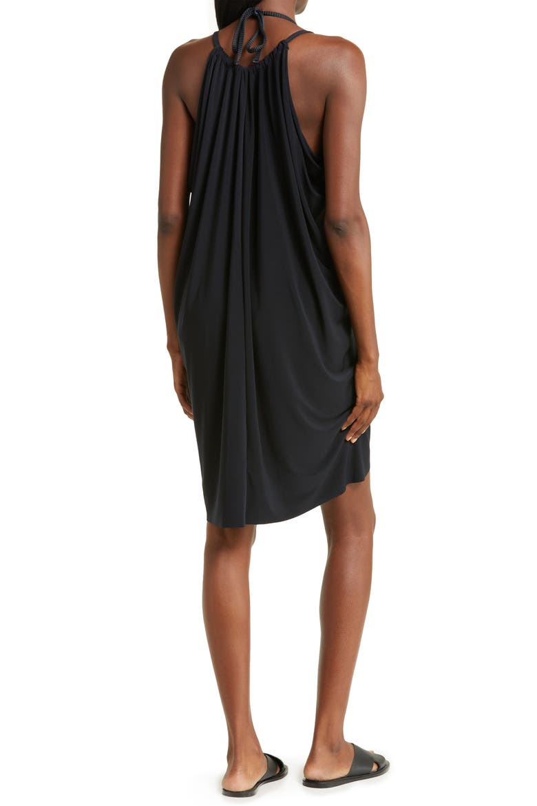 Draped Cover-Up Dress, Alternate, color, BLACK