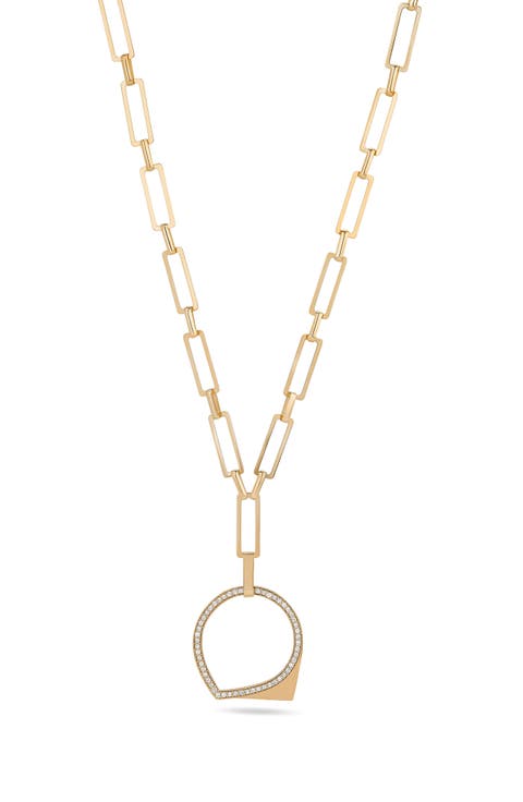 14K Gold Pointed Circle Pendant Necklace