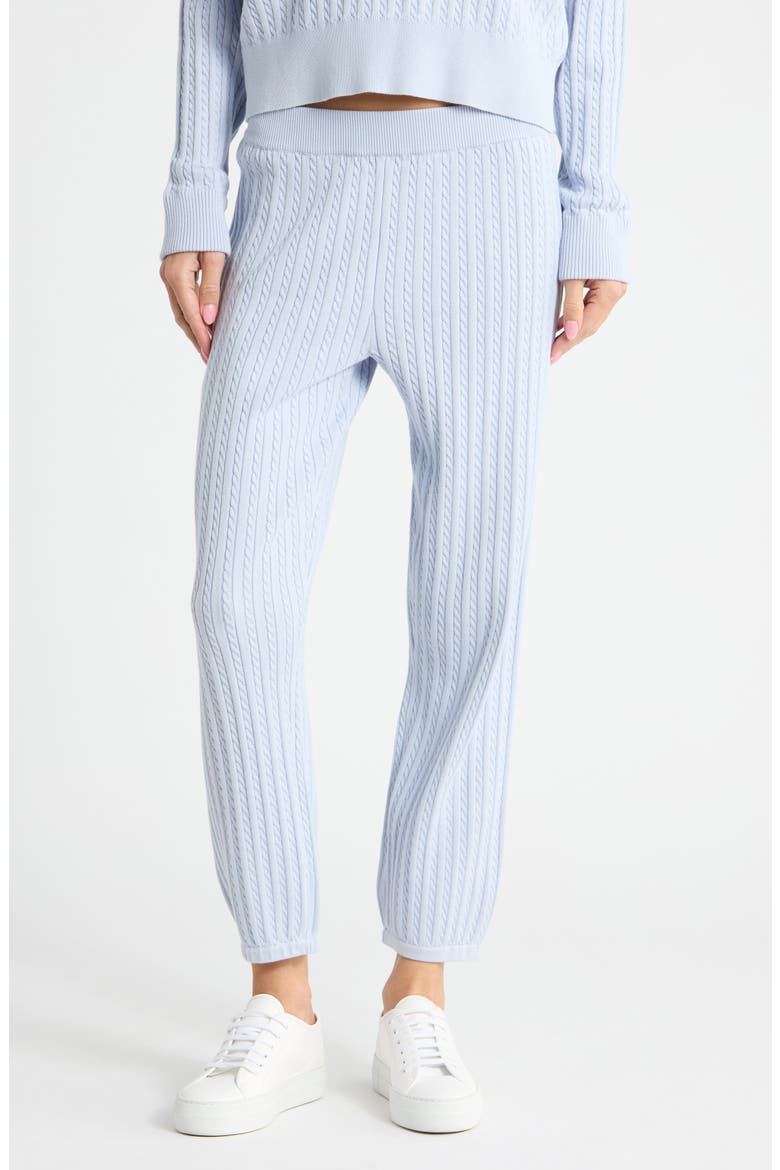 Cable Knit Joggers, Main, color, BLUE HAZE
