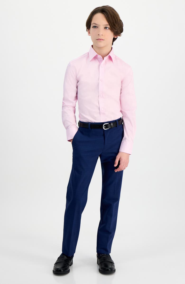 Tallia Kids' Pink Stretch Cotton Blend Dress Shirt, Alternate, color, Pink