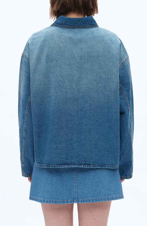 Bayeas Relaxed Ombé Denim Popover Shirt In Blue