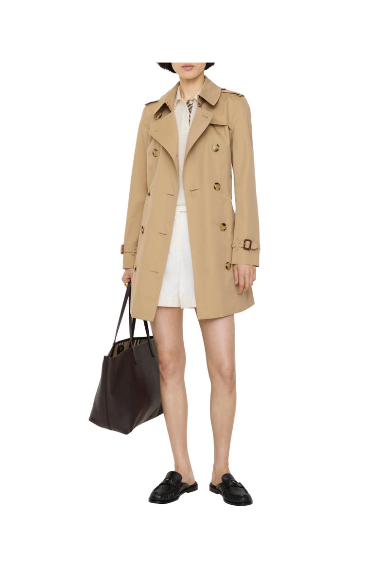 Burberry Short Chelsea Heritage Trench Coat, Alternate, color, Honey Beige