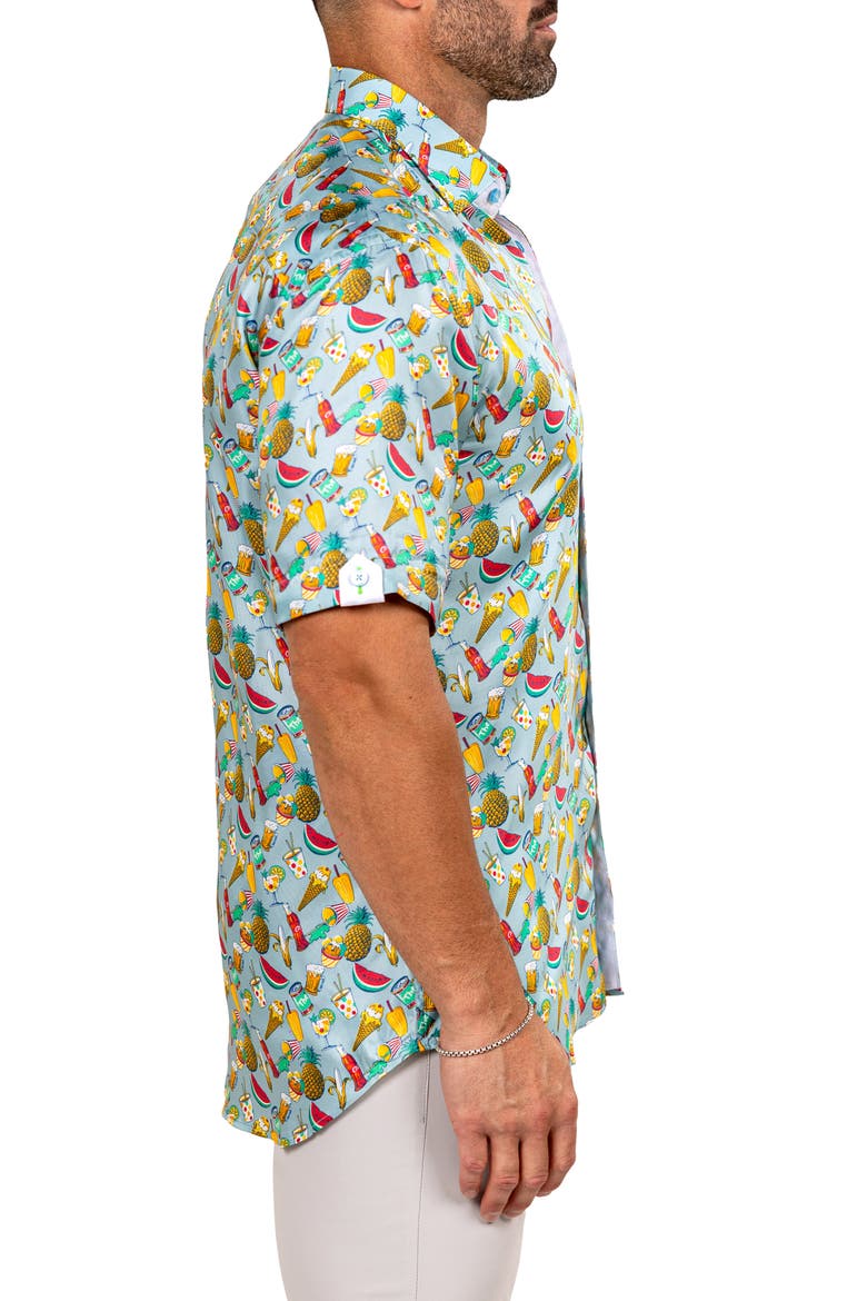 Galileo Marthy Short Sleeve Button-Up Shirt, Alternate, color, BLUE