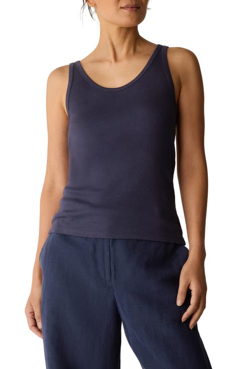 Slim Fit Scoop Neck Stretch Cotton Tank