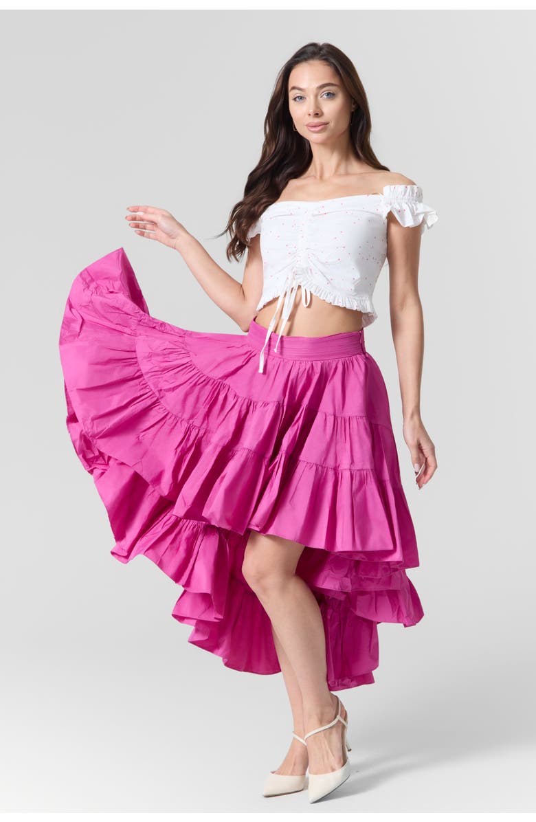 Le Fafo Off-Shoulder Top & Skirt Set, Alternate, color, Pink