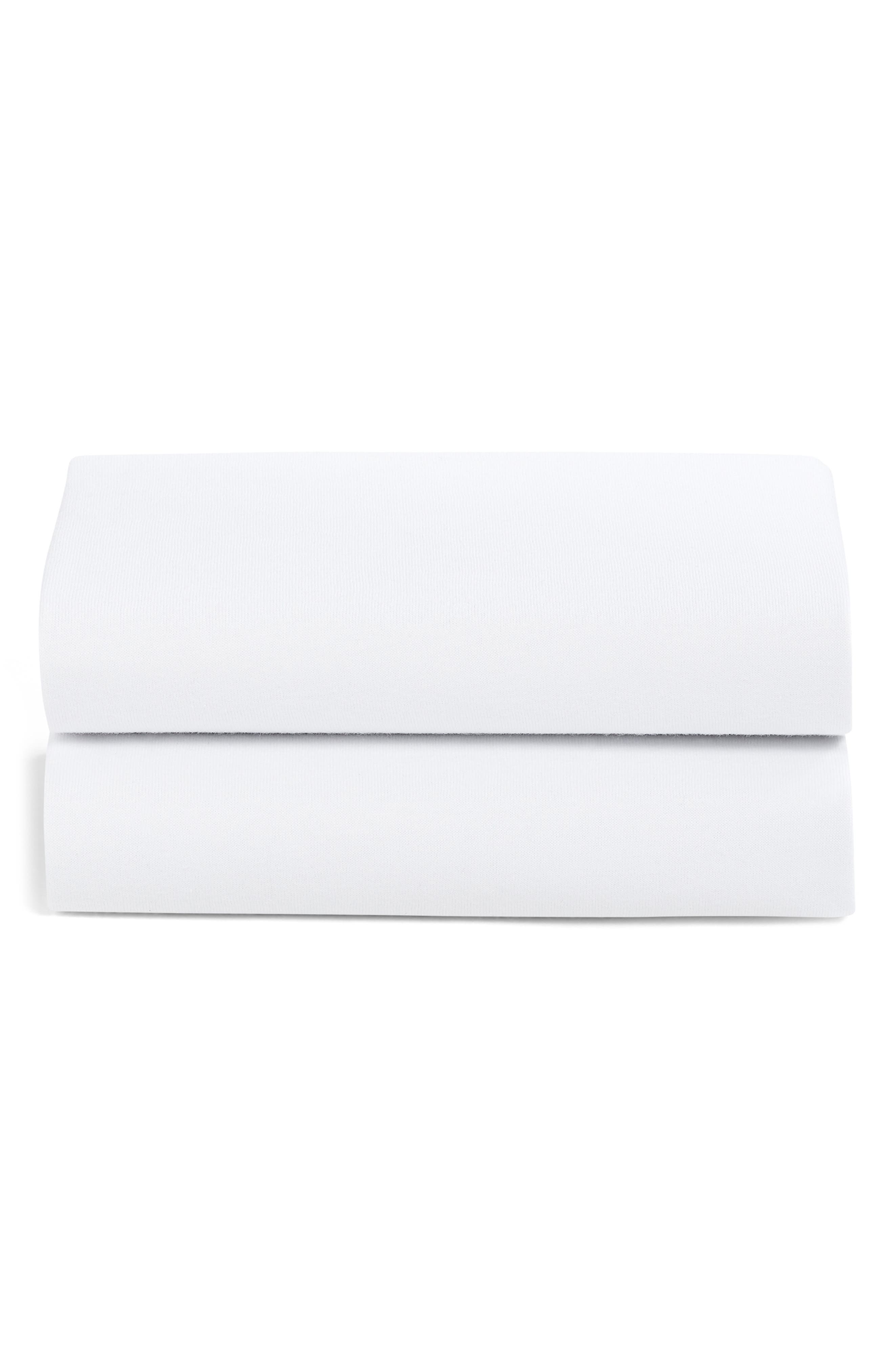Snüz Pack of 2 Assorted Crib Sheets in White 