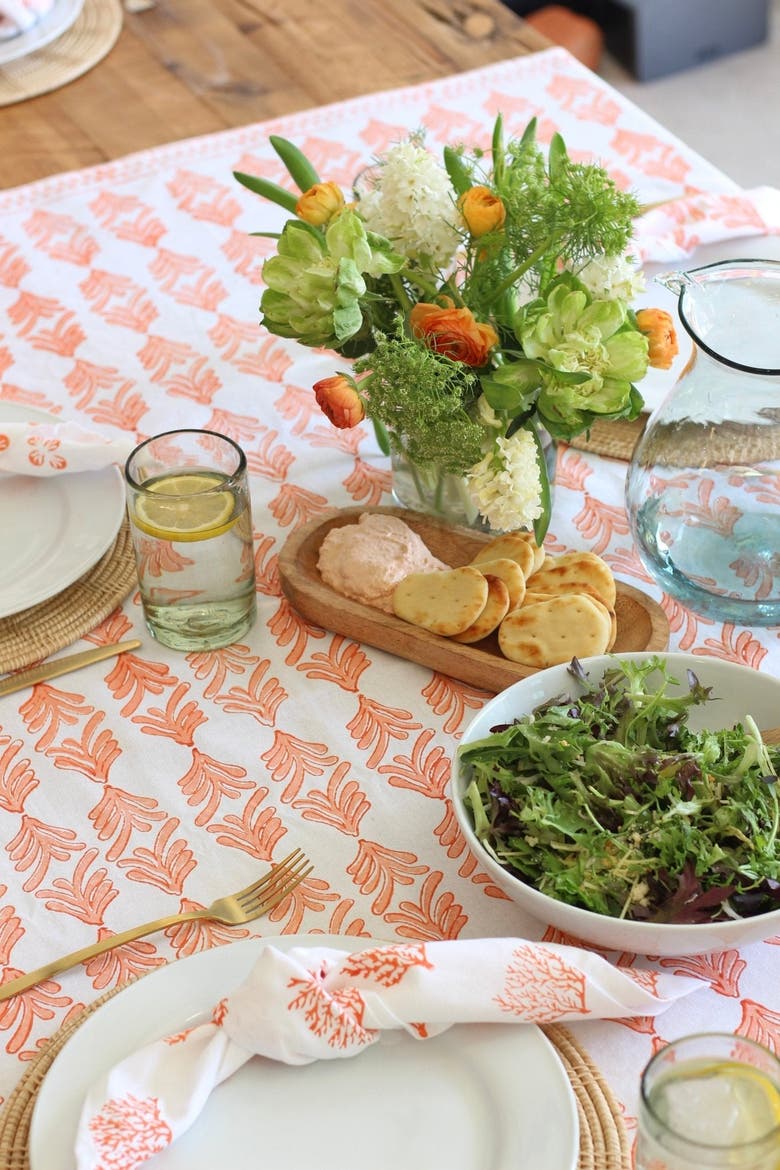 Palmetto Table Runner, Alternate, color, Orange - 18x120"