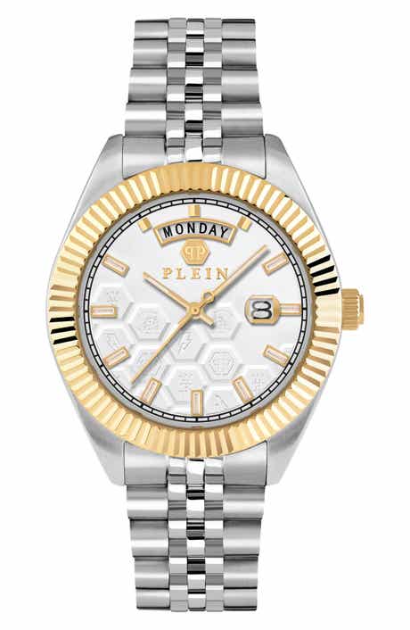 PHILIPP PLEIN Date Superlative Two-Tone Bracelet Watch, 42mm