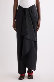 Givenchy Draped Wool & Mohair Column Skirt
