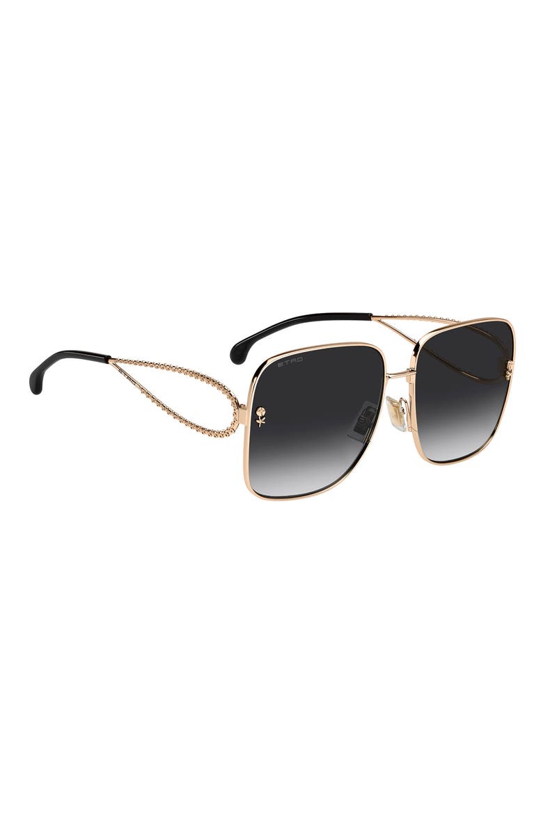 61mm Gradient Square Sunglasses, Alternate, color, ROSE GOLD/ DARK GREY SF